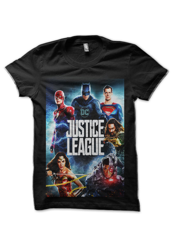 Justice League Black T-Shirt Style001
