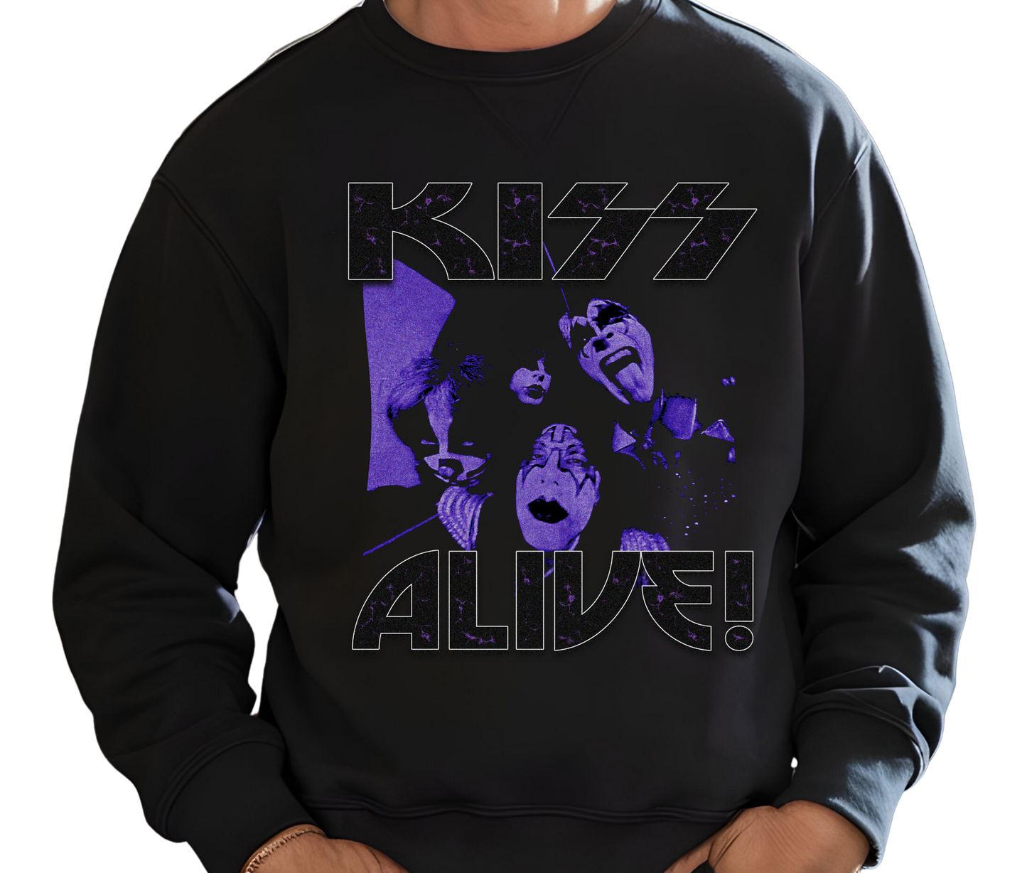 KISS Graphic Sweatshirt – Vintage Rock Band Pullover – Alive Rare Concert Streetwear for Music Fans