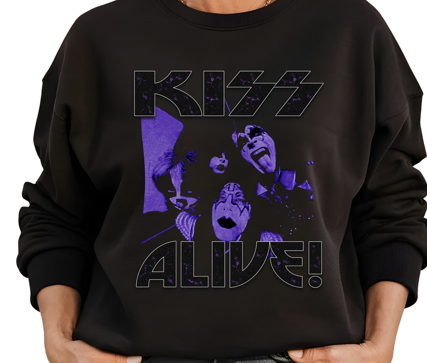 KISS Graphic Sweatshirt – Vintage Rock Band Pullover – Alive Rare Concert Streetwear for Music Fans