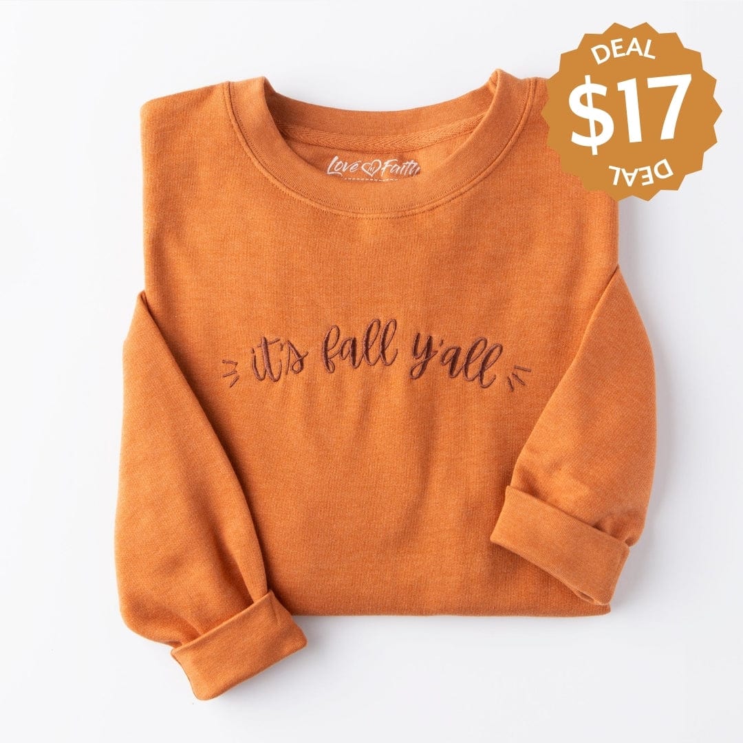 Embroidered It's Fall Y'all Sweatshirt