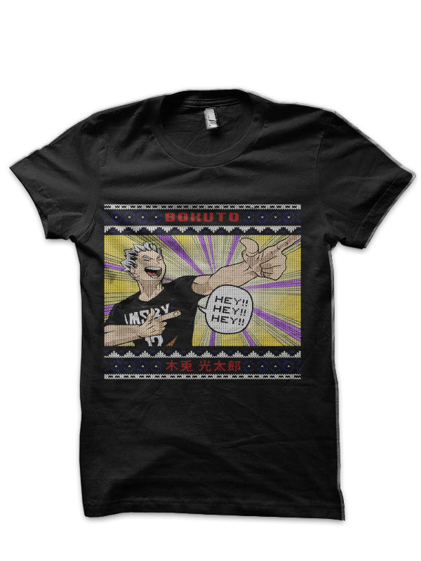 Christmas Anime – Haikyuu – Bokuto Kotaro – Hey! Hey! Hey! – Ugly Christmas Sweaters T-Shirt
