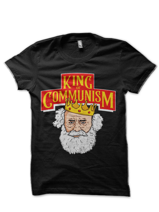 Karl Marx King of Communism Ironic Marxist Gift Shirt for Socialists Commies Leftists and Philosophers Black T-Shirt