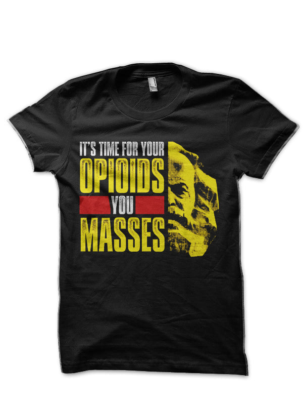 Karl Marx Opioids For The Masses Fun Marxist Socialist Communist Gift Shirt for Philosophers Leftists and Revolutionaries Black T-Shirt