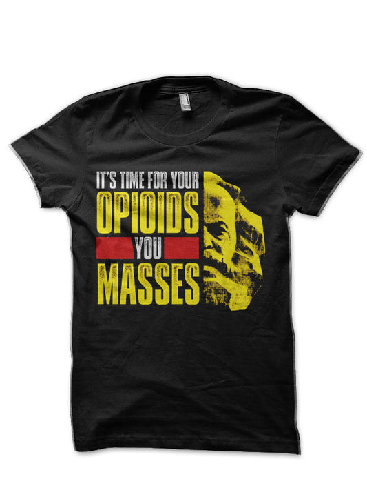 Karl Marx Opioids For The Masses Fun Marxist Socialist Communist Gift Shirt for Philosophers Leftists and Revolutionaries Black T-Shirt