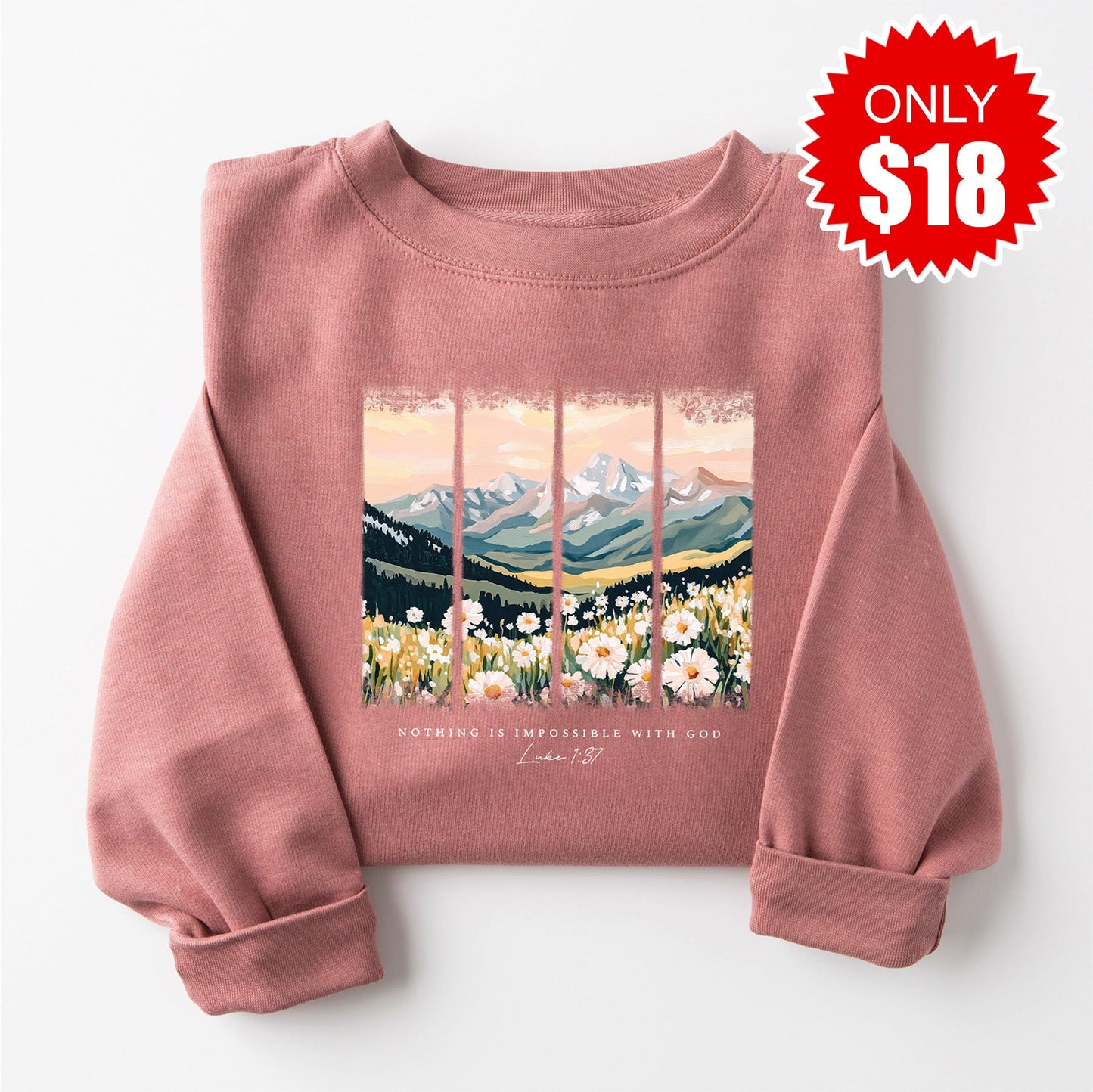 Nothing is Impossible Sweatshirt - Heather Mauve - 18