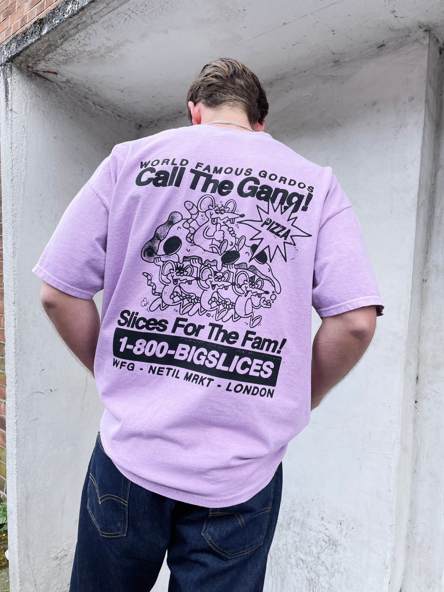 World Famous Gordos 'Call The Gang' Vintage Washed Tee - Pink