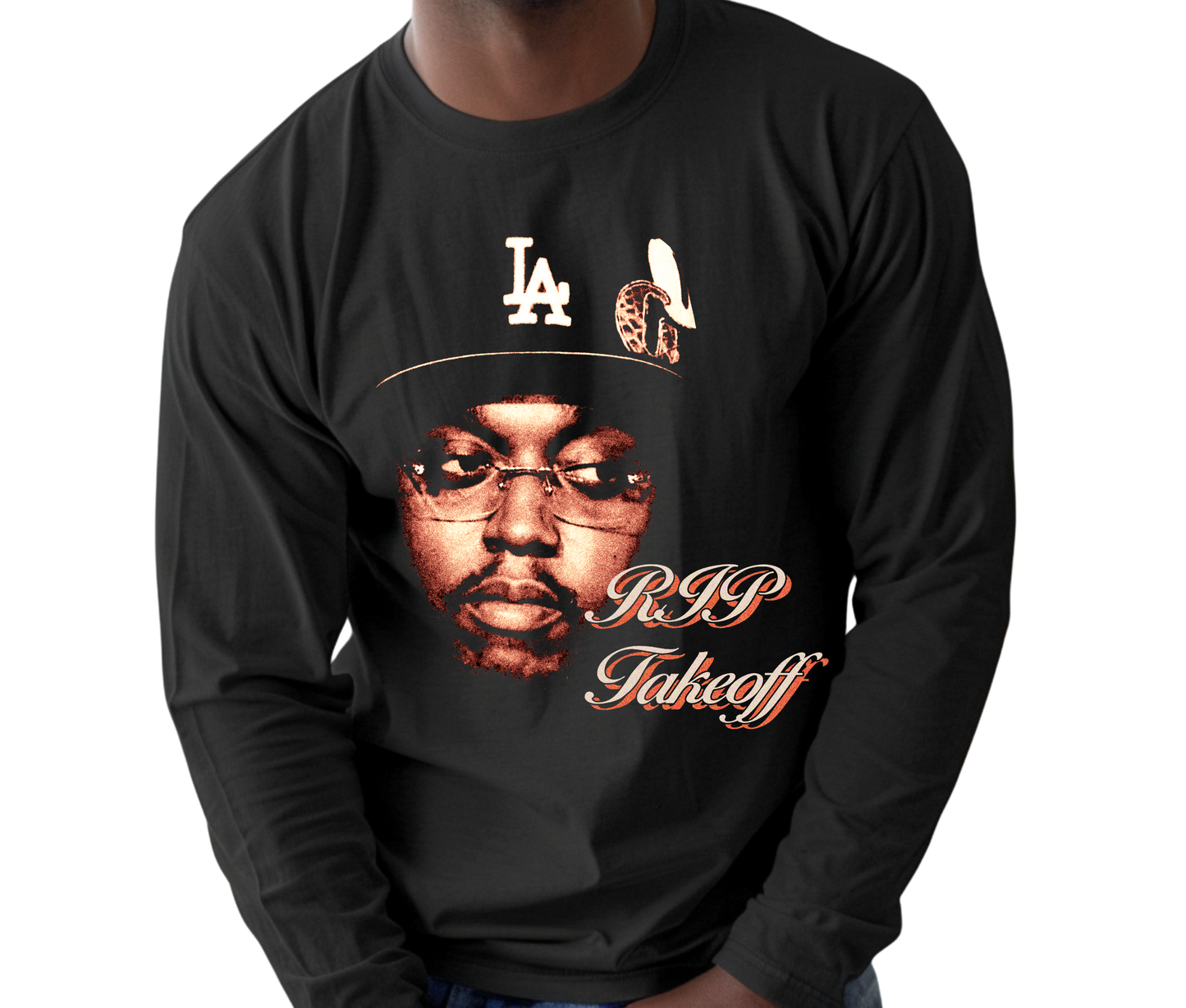 Takeoff Graphic Long Sleeve – RIP Tribute Shirt – Vintage Hip Hop Rap Tee – Rare Music Fan Collectible
