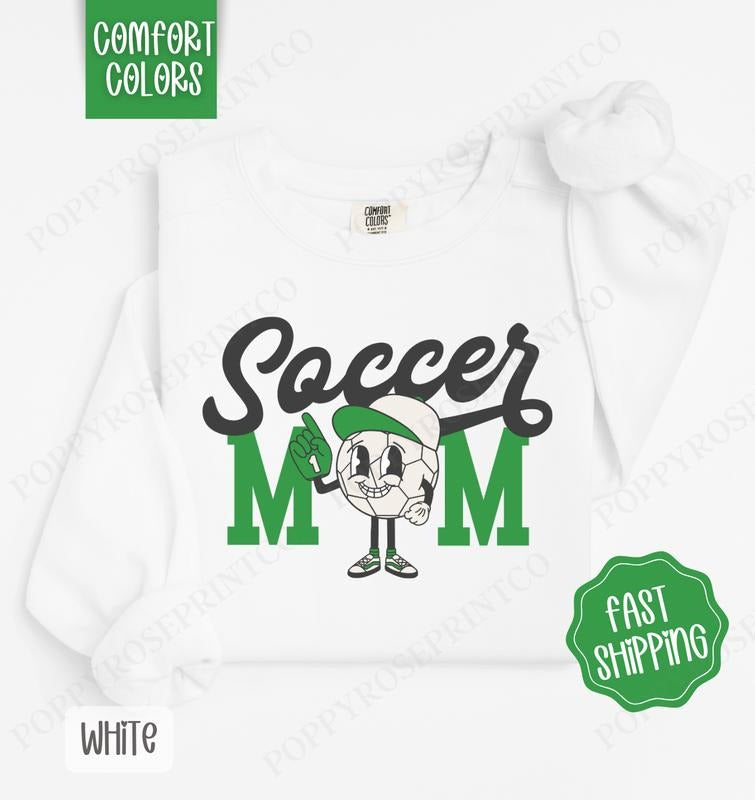 Retro Soccer Mom Comfort Colors Sweatshirt, Soccer Mom Women's Crewneck, Cute Soccer Mom Women's Sweater