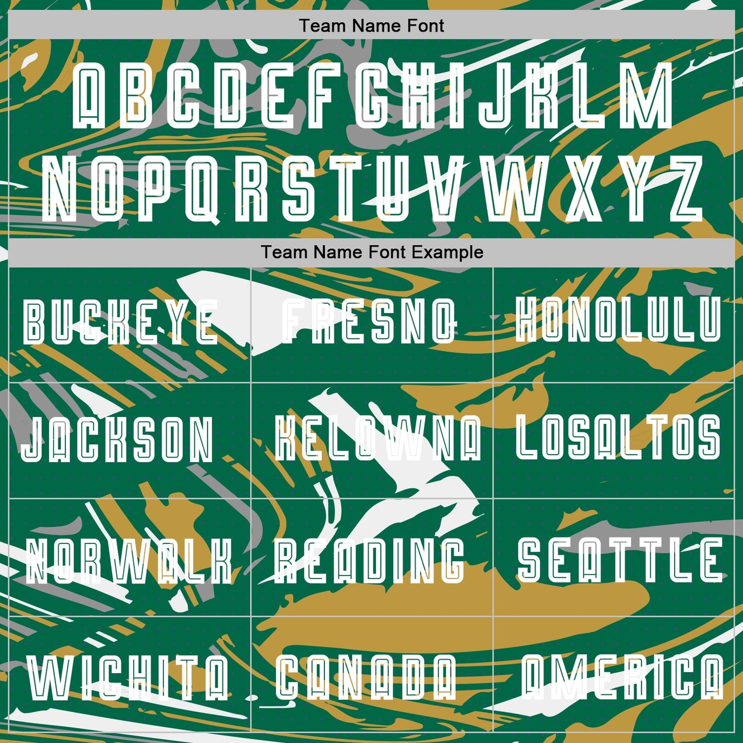 Custom Figure White Kelly Green-Old Gold Fluid Art Splash Sublimation Soccer Uniform Jersey