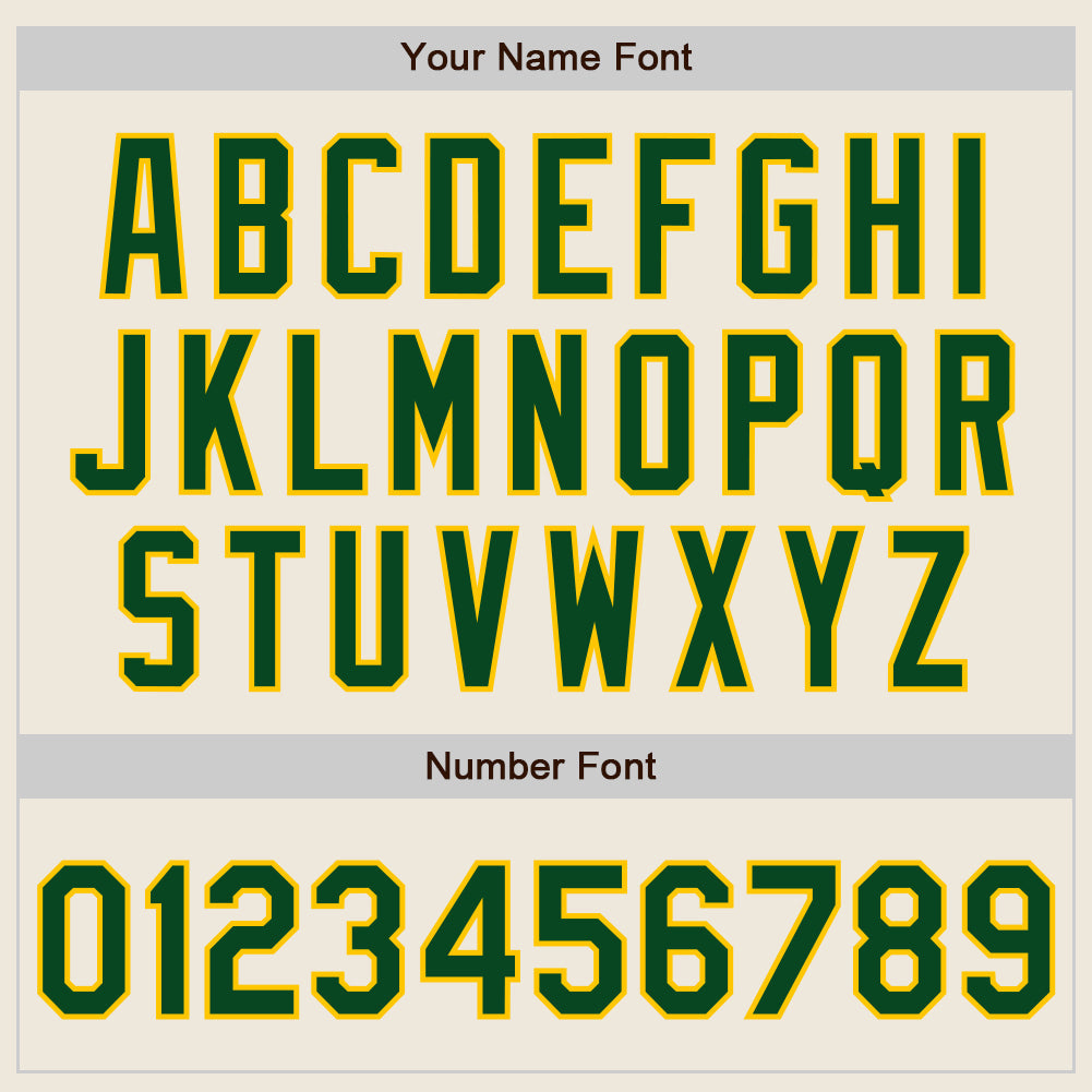 Custom Cream Green-Gold Two-Button Unisex Softball Jersey