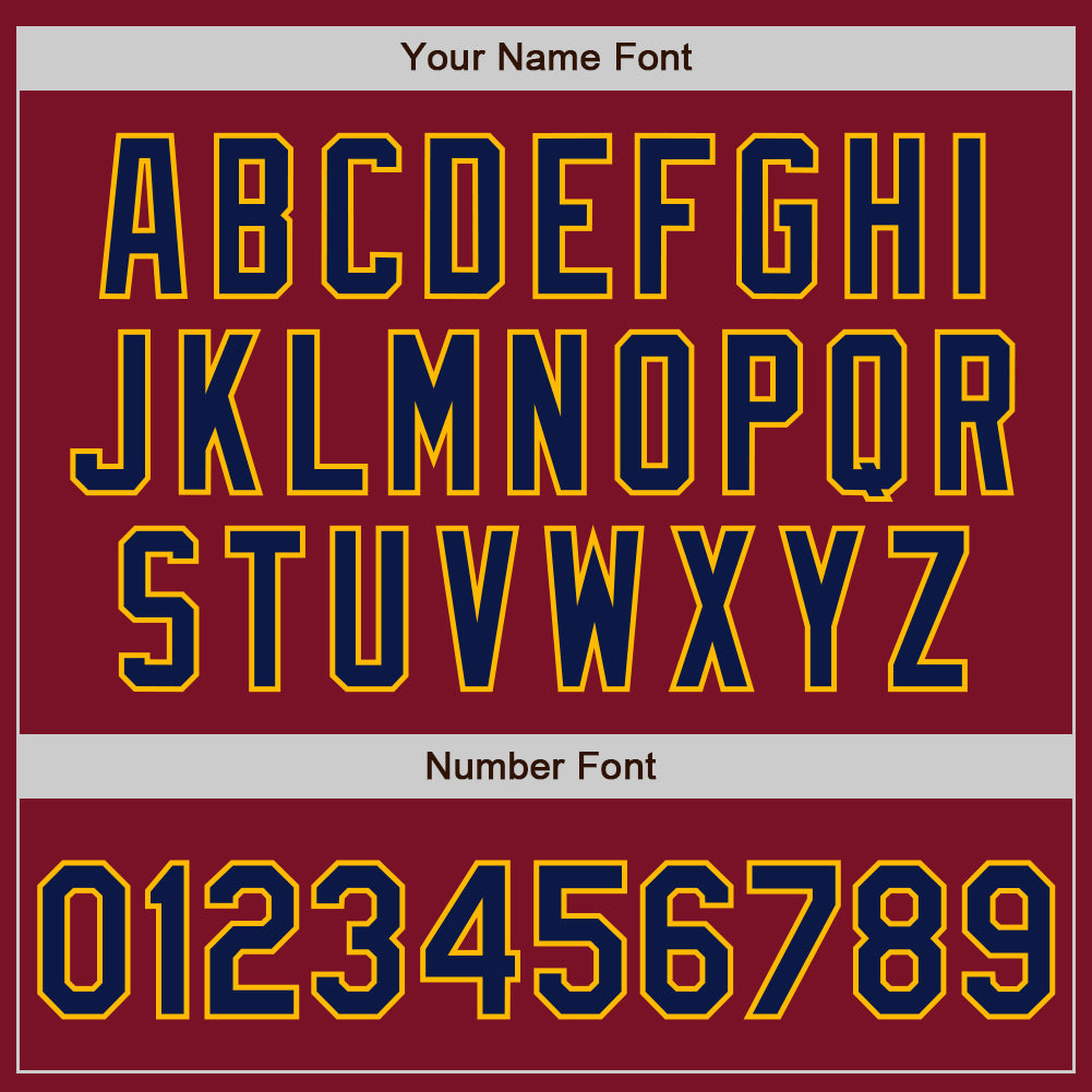 Custom Crimson Gold Pinstripe Navy Two-Button Unisex Softball Jersey