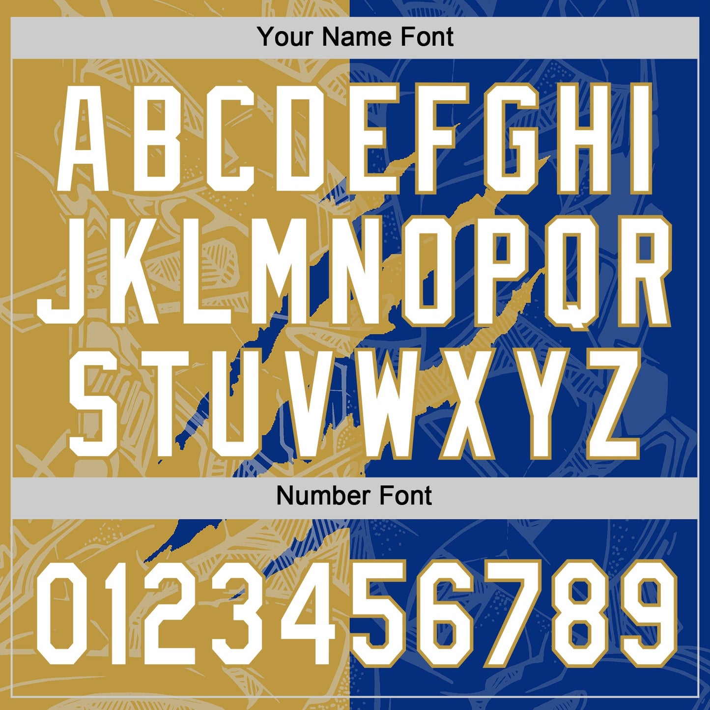 Custom Graffiti Pattern White Royal-Old Gold 3D Scratch Two-Button Unisex Softball Jersey