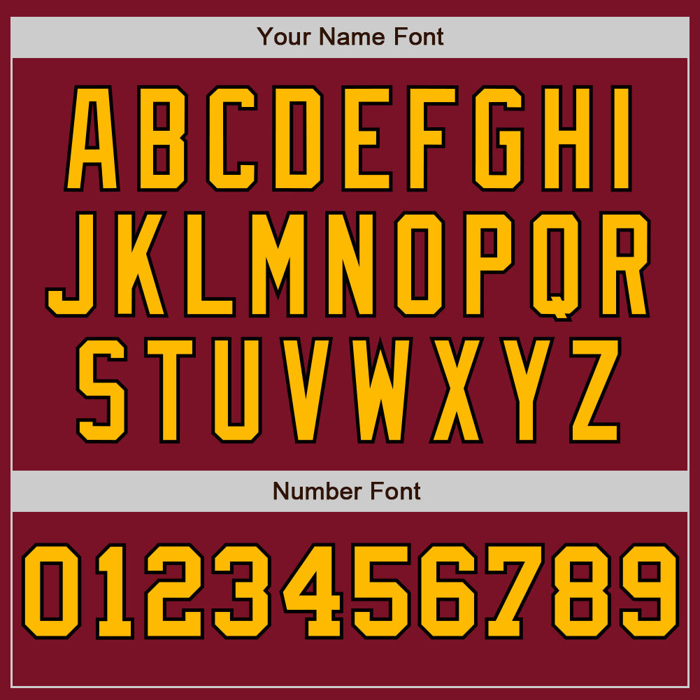 Custom Crimson Black-Gold Pinstripe Authentic Split Fashion Baseball Jersey