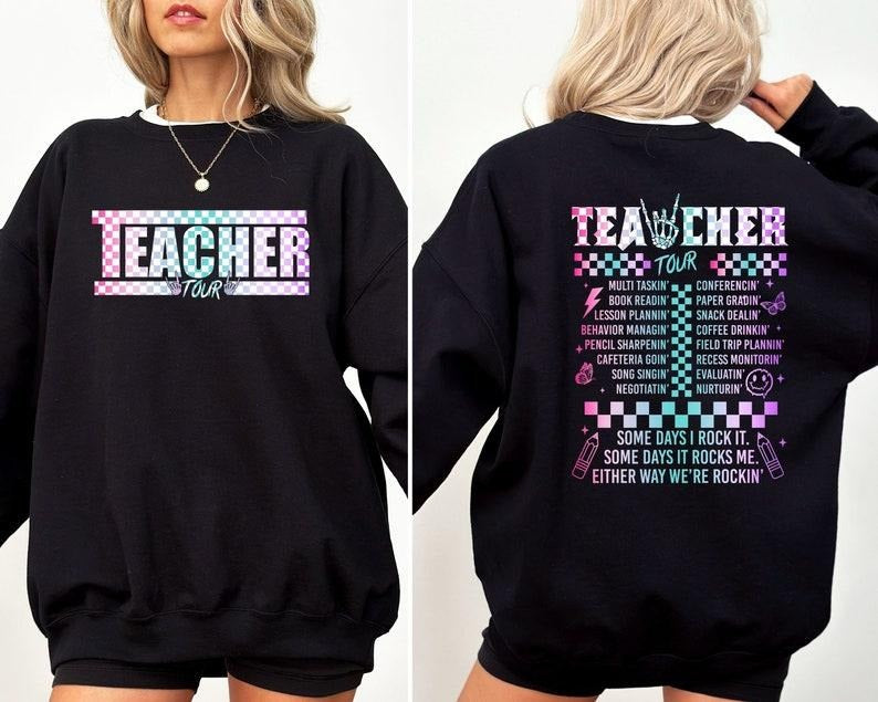 Teacher Shirt - Teacher Tour Shirt - Back To School Shirt - End of Year Shirt, Teacher Gift - Cool Teacher Shirt - Funny Teacher Shirt Sleeve Womenswear
