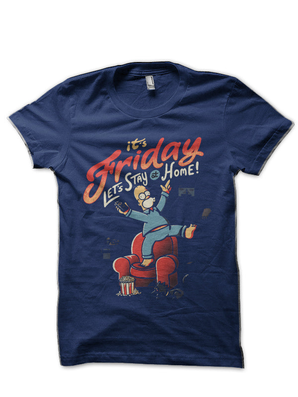 It’s Friday! -The Simpsons Navy Blue T-Shirt