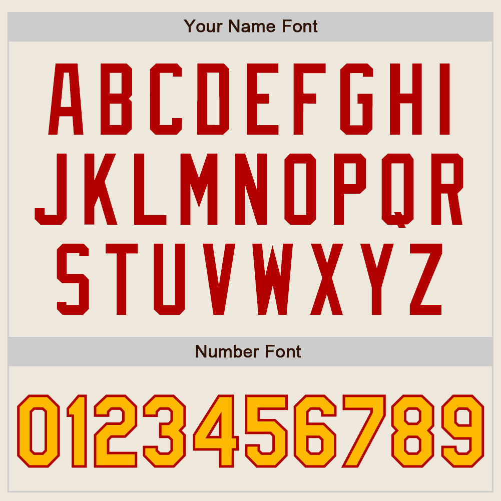 Custom Cream Gold-Red Authentic Two Tone Baseball Jersey