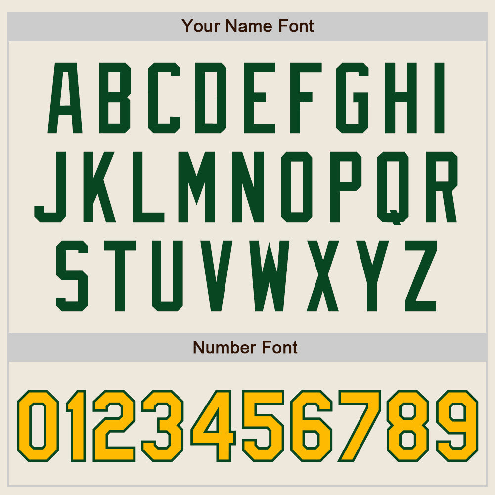 Custom Cream Gold-Green Authentic Two Tone Baseball Jersey