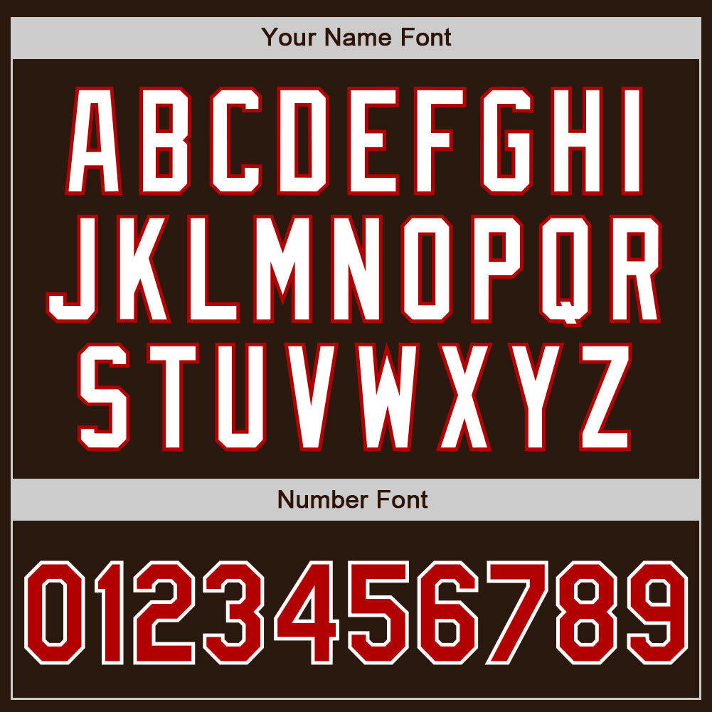 Custom Brown Red-White Authentic Two Tone Baseball Jersey