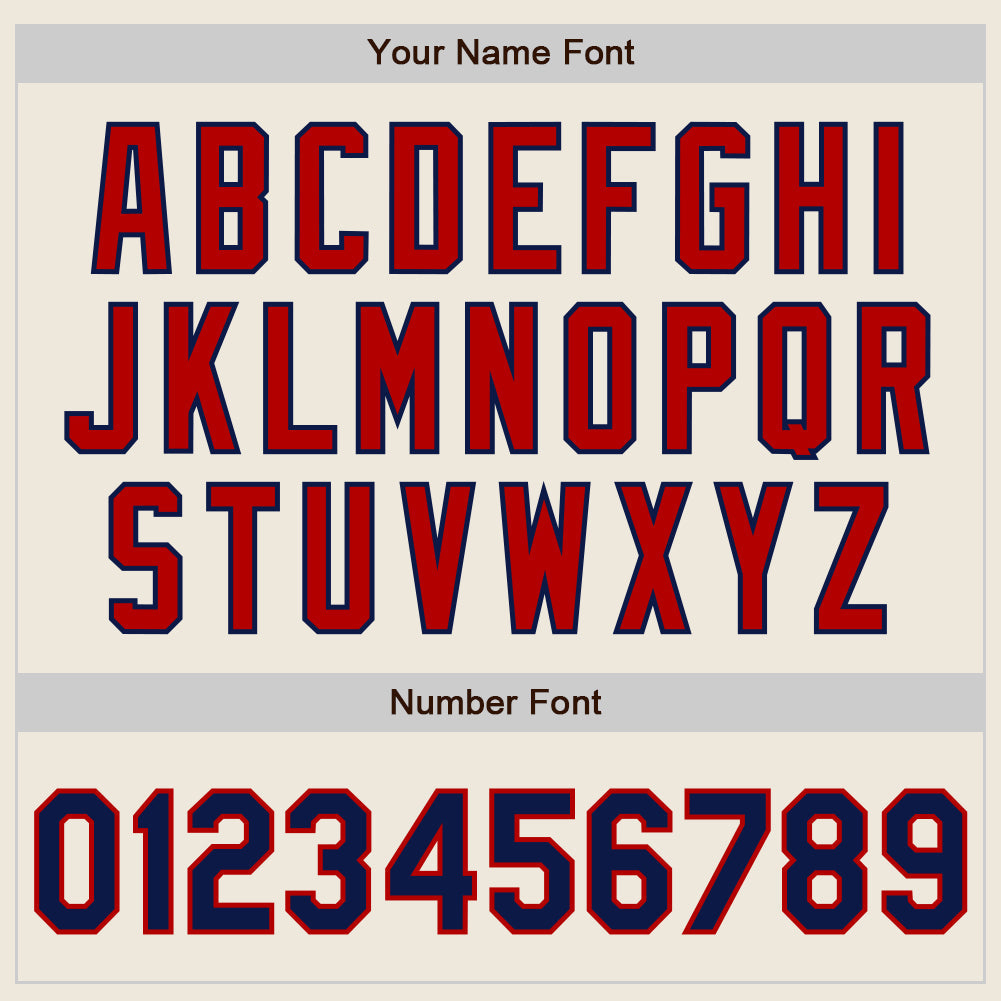 Custom Cream Navy Pinstripe Red Authentic Two Tone Baseball Jersey