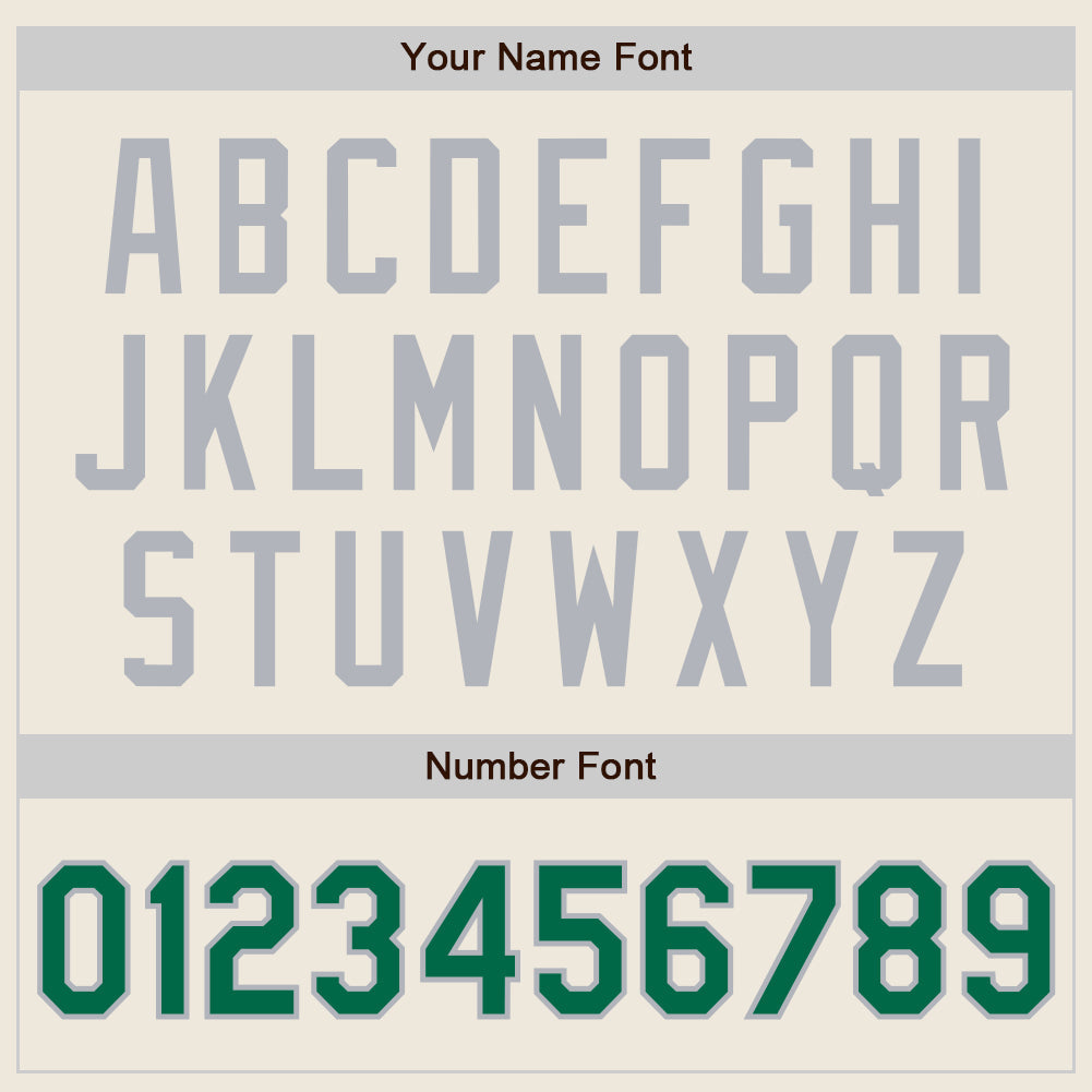 Custom Cream Kelly Green Pinstripe Gray Authentic Two Tone Baseball Jersey