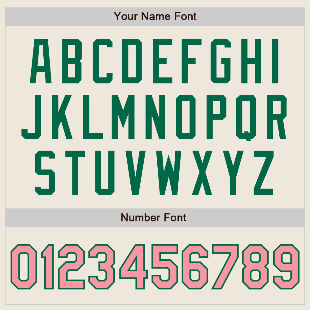 Custom Cream Kelly Green Pinstripe Medium Pink Authentic Two Tone Baseball Jersey