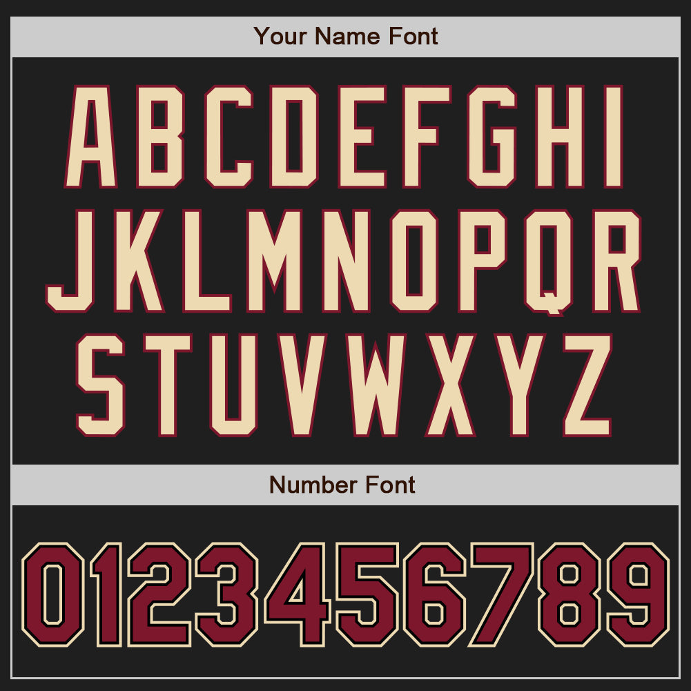 Custom Black Crimson Pinstripe Cream Authentic Two Tone Baseball Jersey