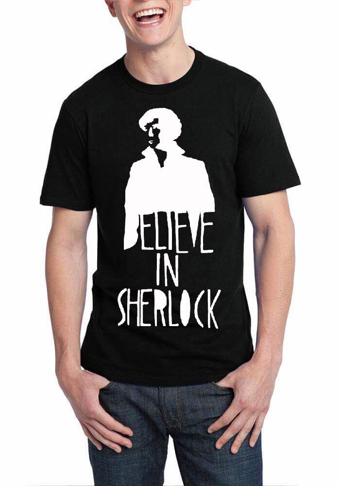 Believe In Sherlock Black T-Shirt