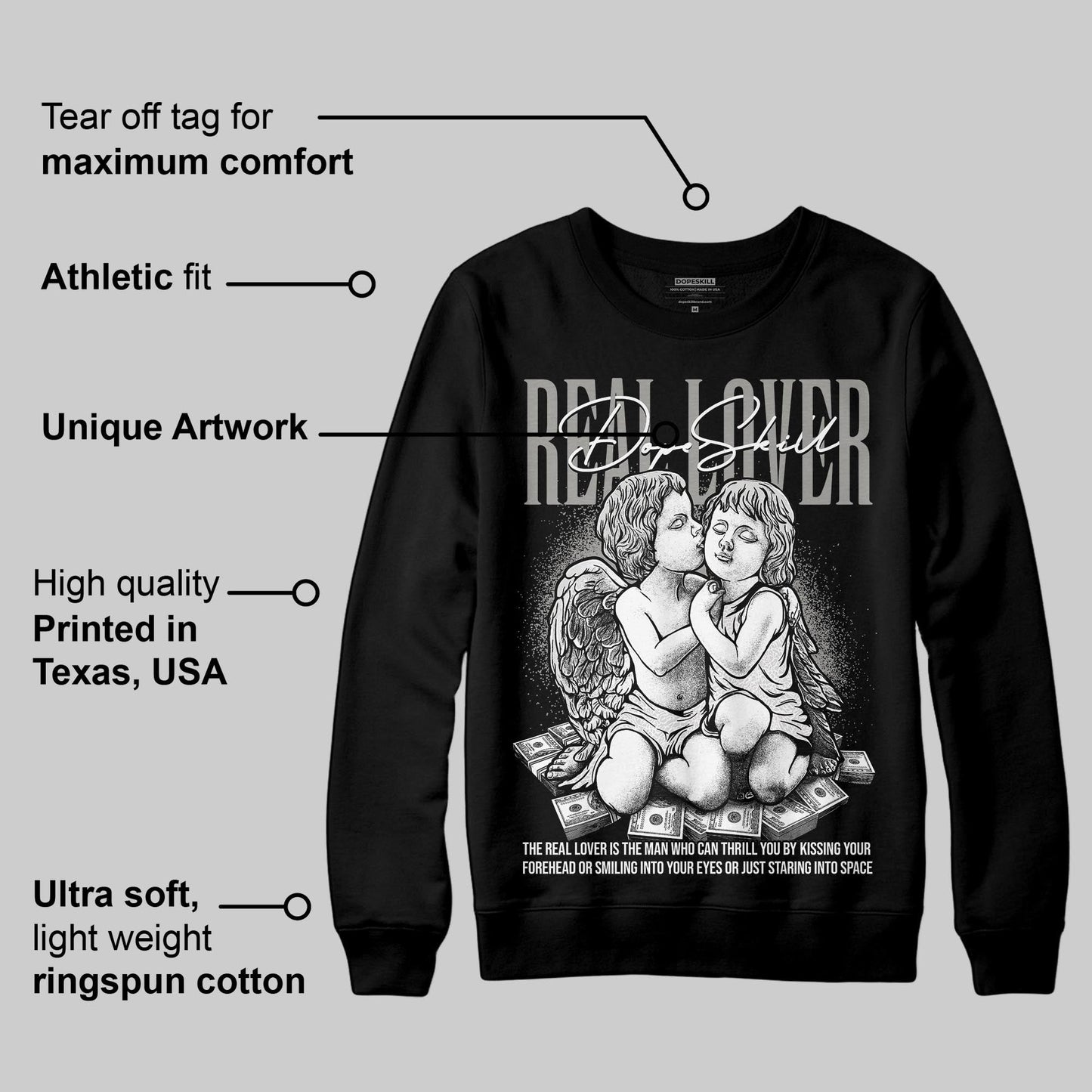 Pure Money 3s DopeSkill Sweatshirt Real Lover Graphic