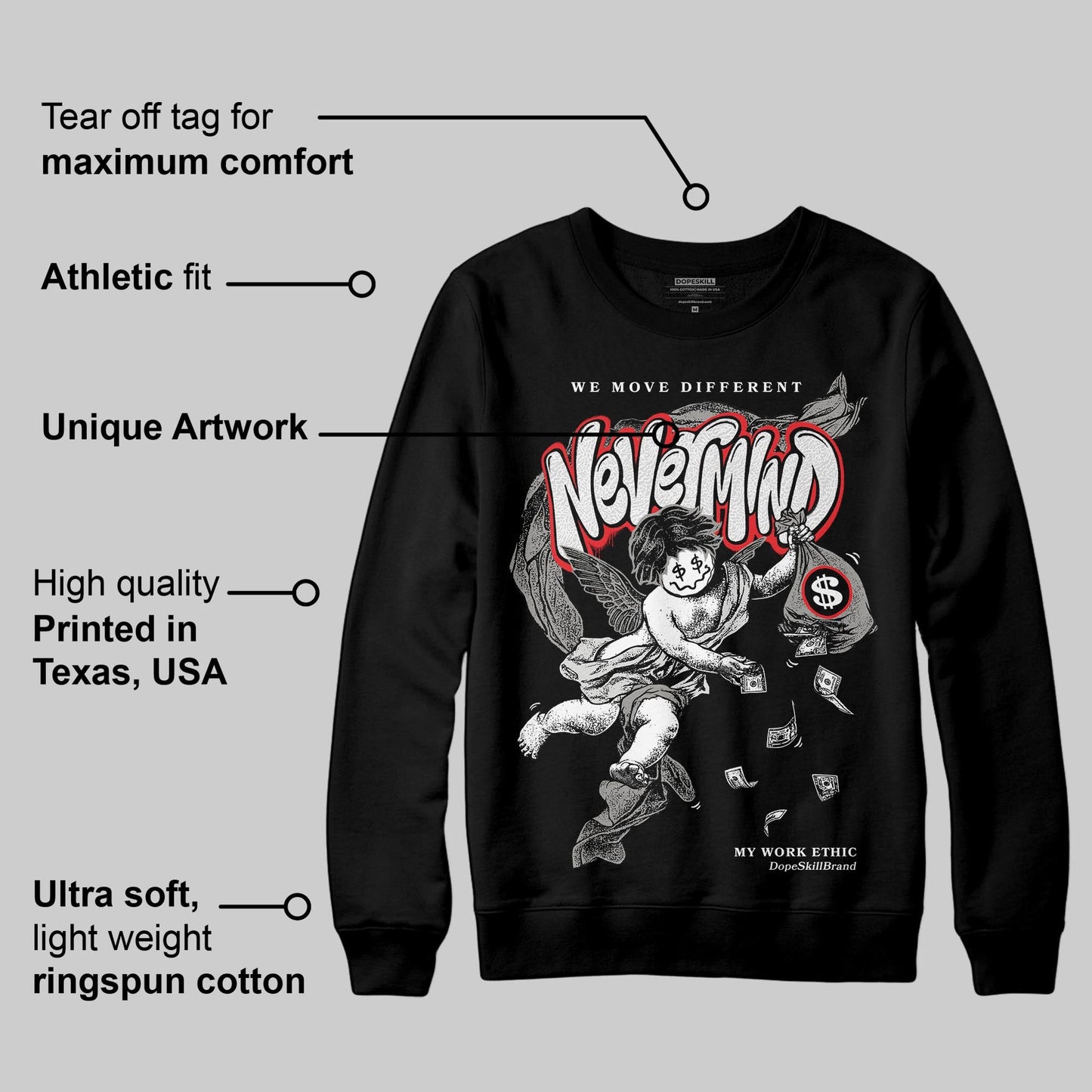 Pure Money 3s DopeSkill Sweatshirt Nevermind Graphic