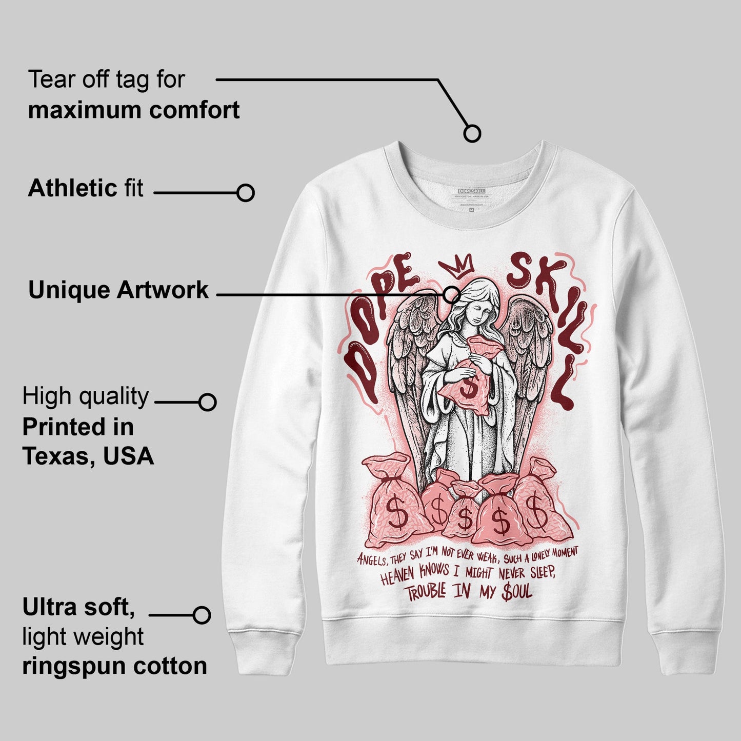 VALENTINE'S Day 3s DopeSkill Sweatshirt Angels Graphic
