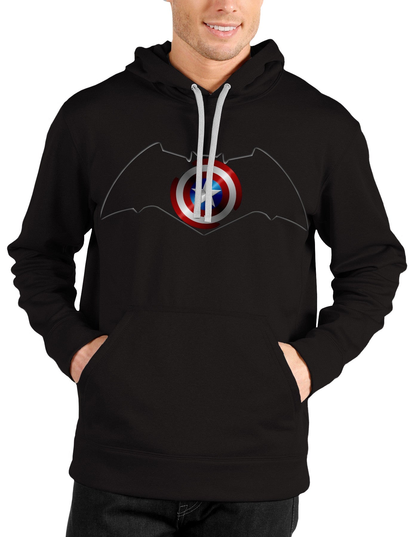 Captain America vs Batman Black Hoodie