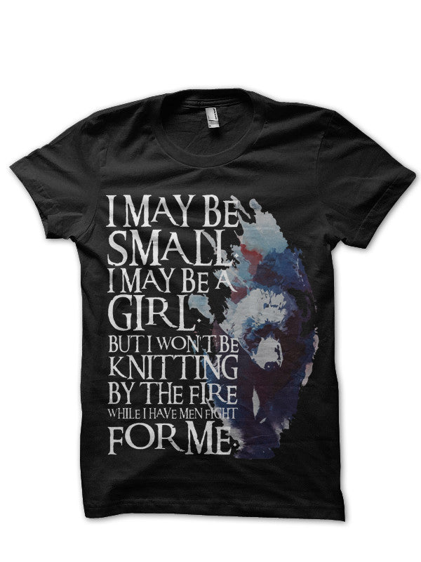 I May Be Small. I May Be A Girl. Feminist Bear Black T-Shirt