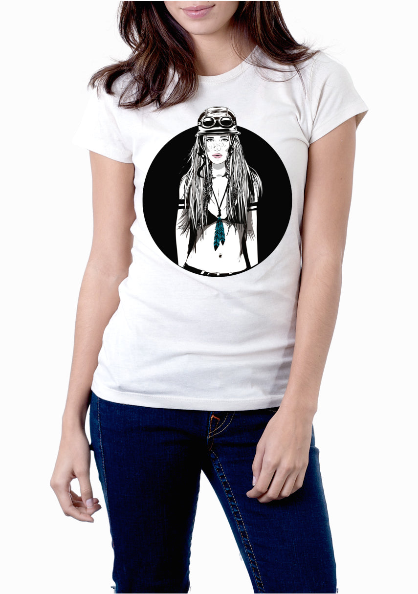 Biker Girl White Top