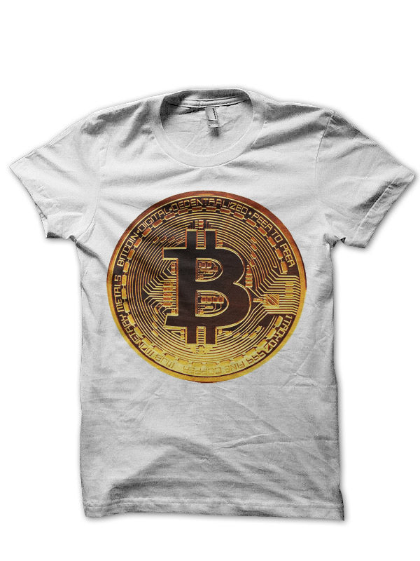 Bitcoin White Half Sleeve T-Shirt