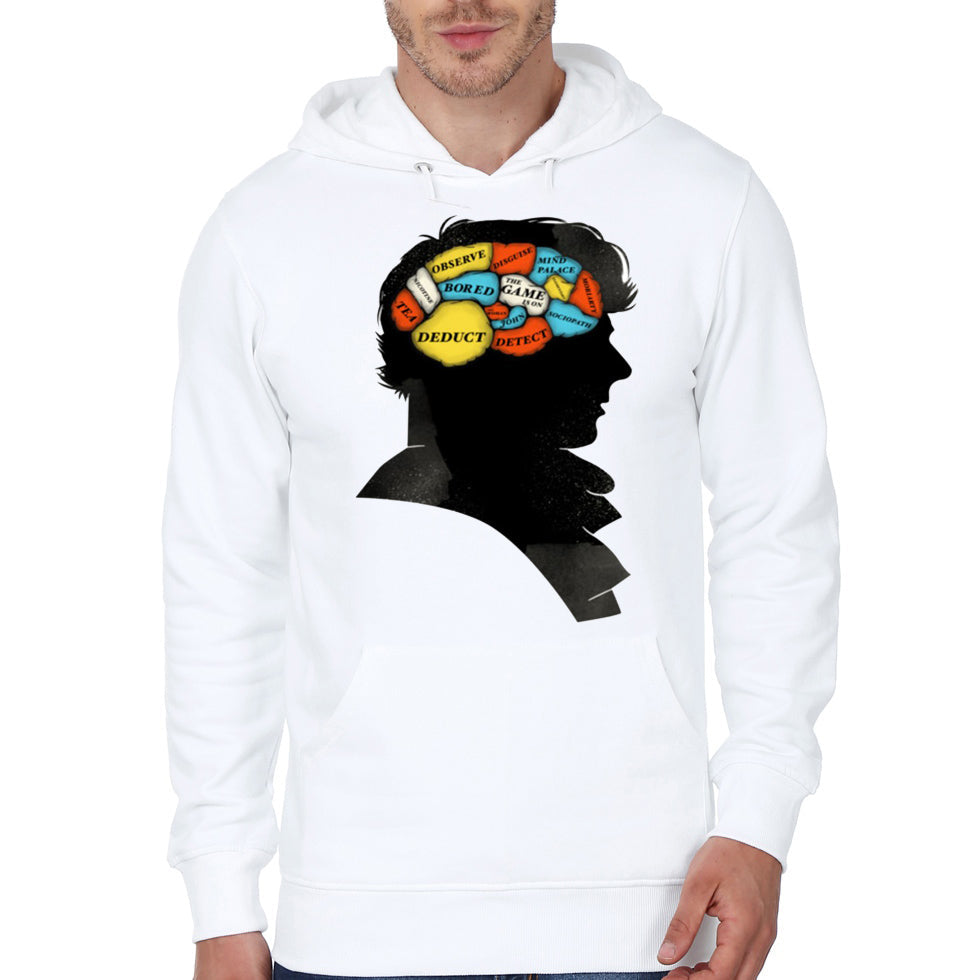 Bored Sherlock White Hoodie