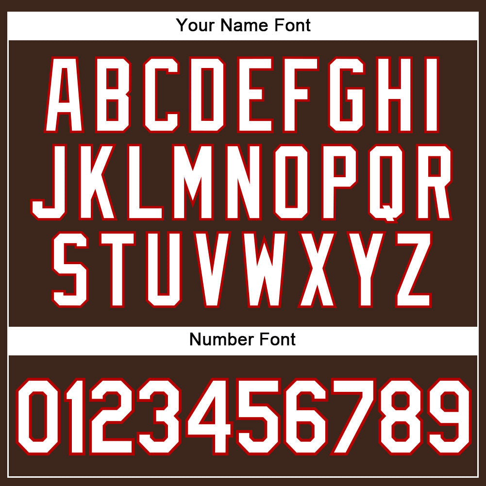 Custom Brown White Pinstripe White-Red Authentic Baseball Jersey