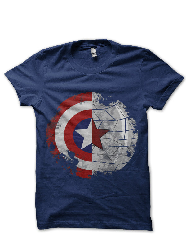 Captain America Navy Blue Tee Style001