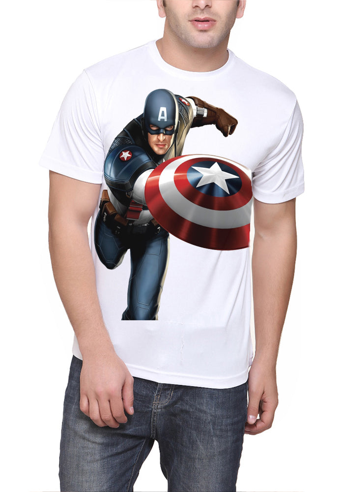 Captain America White T-Shirt Style002