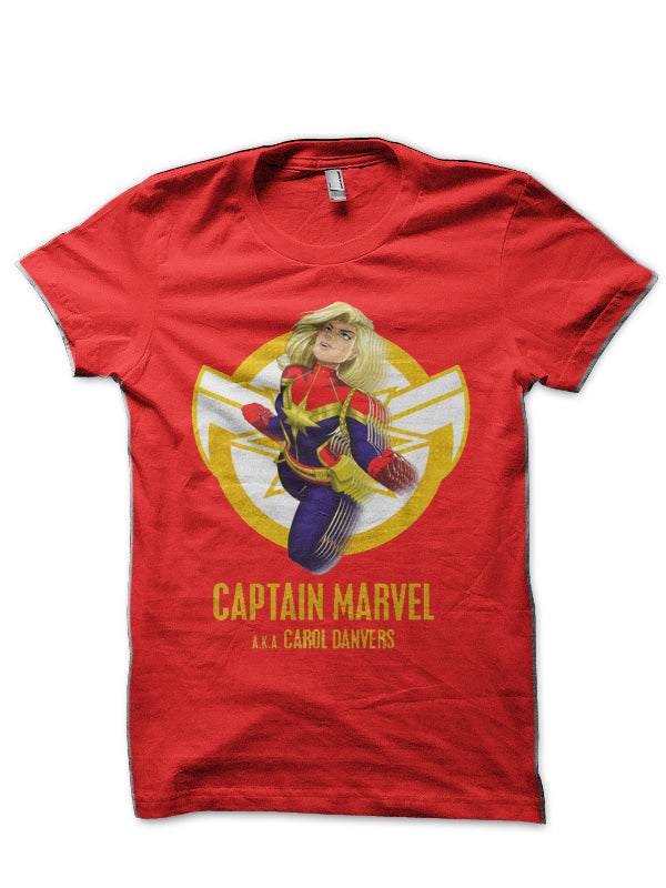 Captain Marvel Red T-Shirt Style001