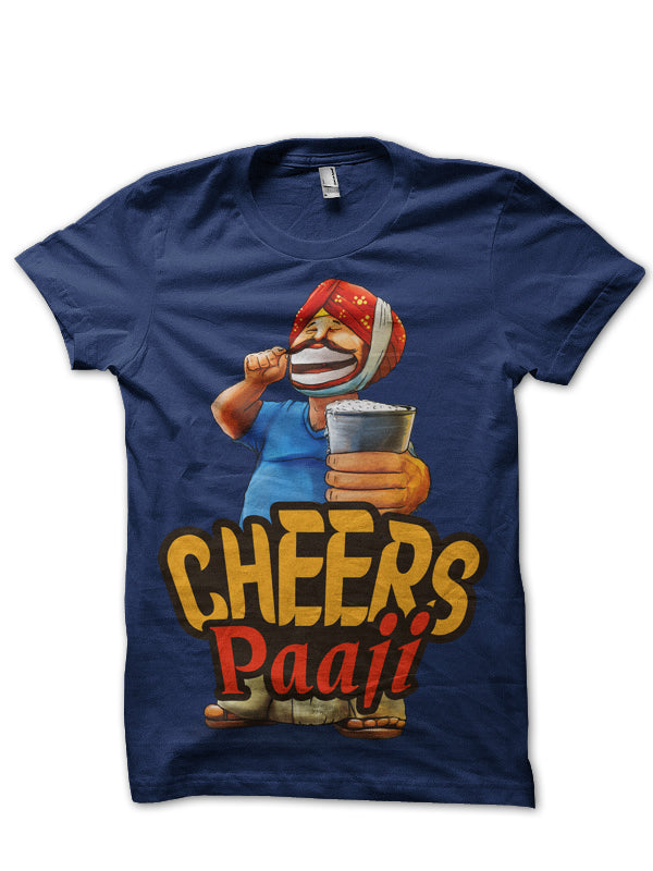 Cheers Paaji Navy Blue Tee