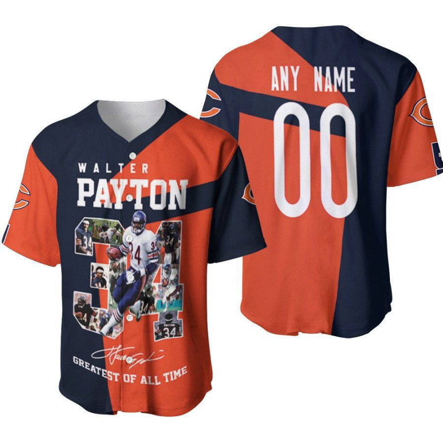 Chicago Bears Walter Payton 34 Greatest Of All Time America Football Designed Allover Gift With Custom Name Number For Bears Fans Baseball Jersey Gifts for Fans - lylyprint.com