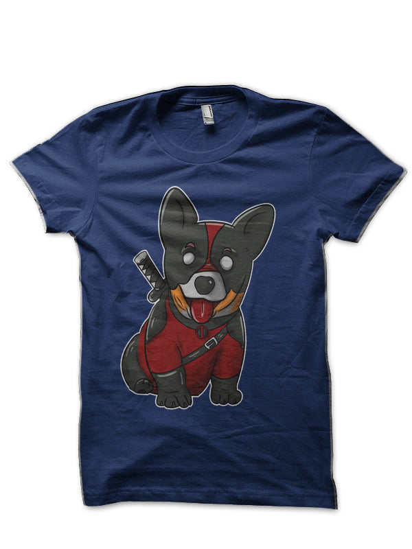 Corgi Dogs Navy Blue T-Shirt