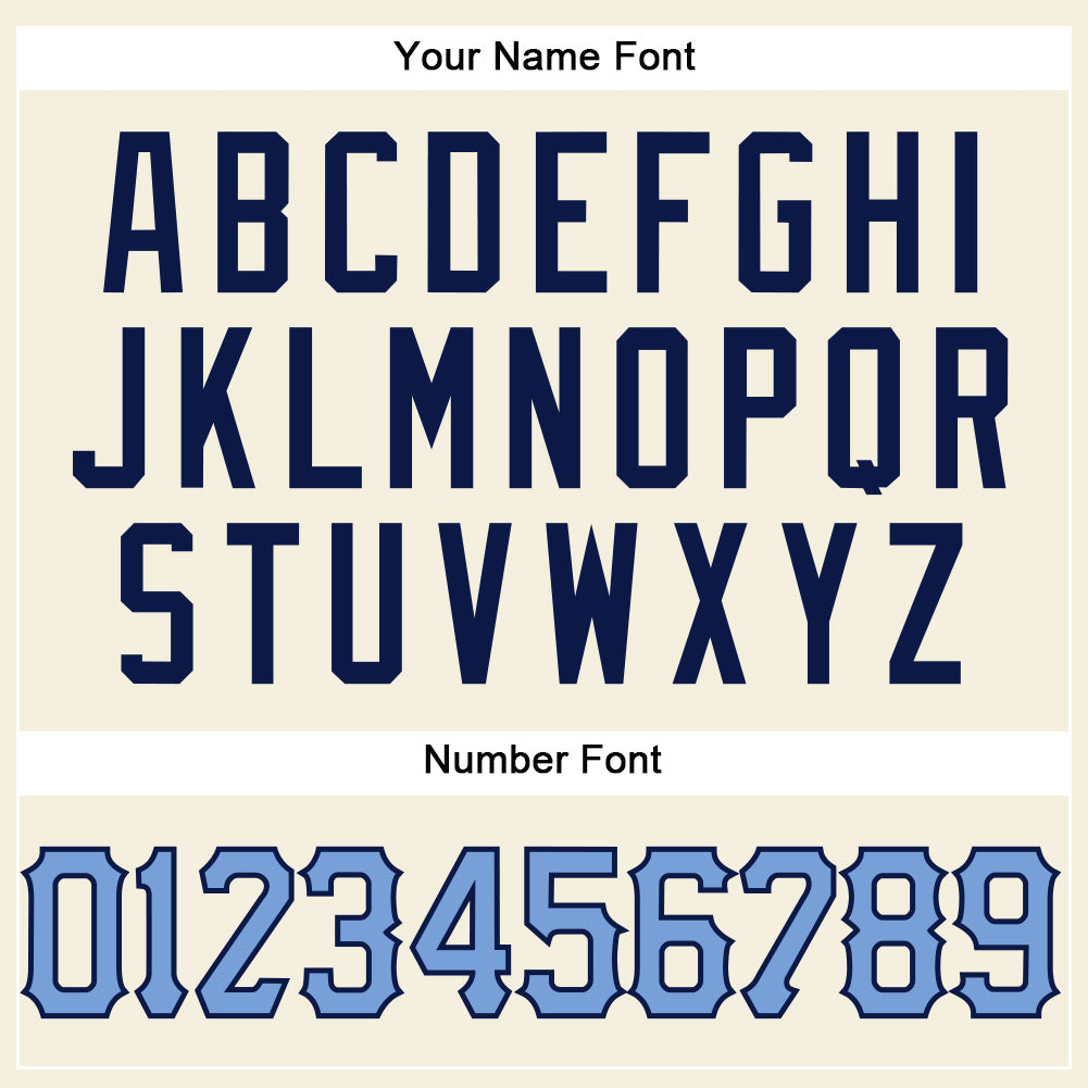 Custom Cream Navy Pinstripe Light Blue-Navy Authentic Baseball Jersey