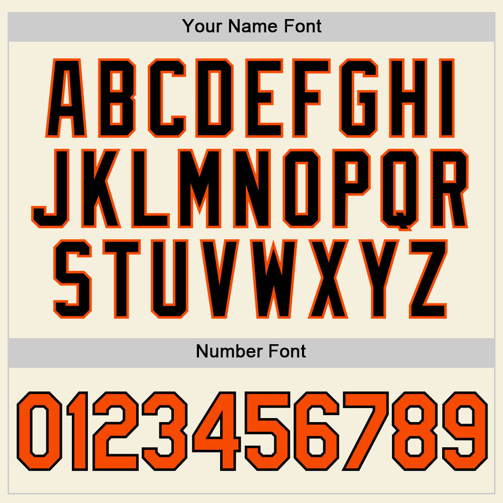 Custom Cream Orange Black-Old Gold Authentic Baseball Jersey