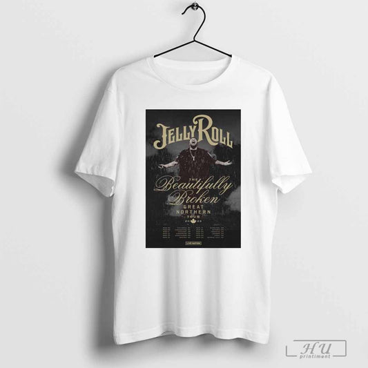 The Beautifully Broken Great Northern Tour 2024 Jelly Roll Poster Shirt