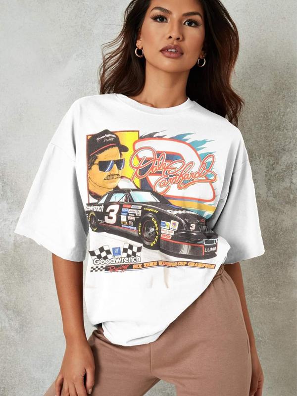 Retro Memories 1989 Nascar Chase Dale Earnhardt T-Shirt Cotton Fit college hoodie Top Womenswear Polyester Spandex