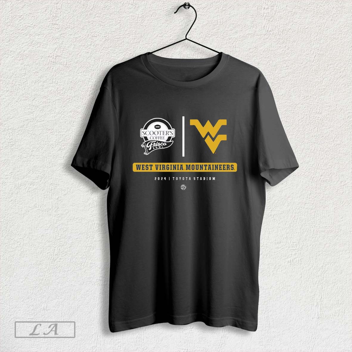 West Virginia Mountaineers Scooters Coffee Frisco Bowl 2024 Toyota Stadium T Shirts