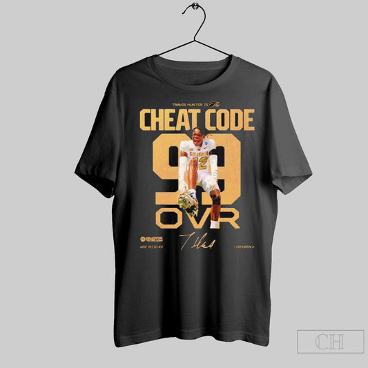 Travis Hunter Is The Cheat Code Wide Reciever Cornerback Signature T Shirt Sweater