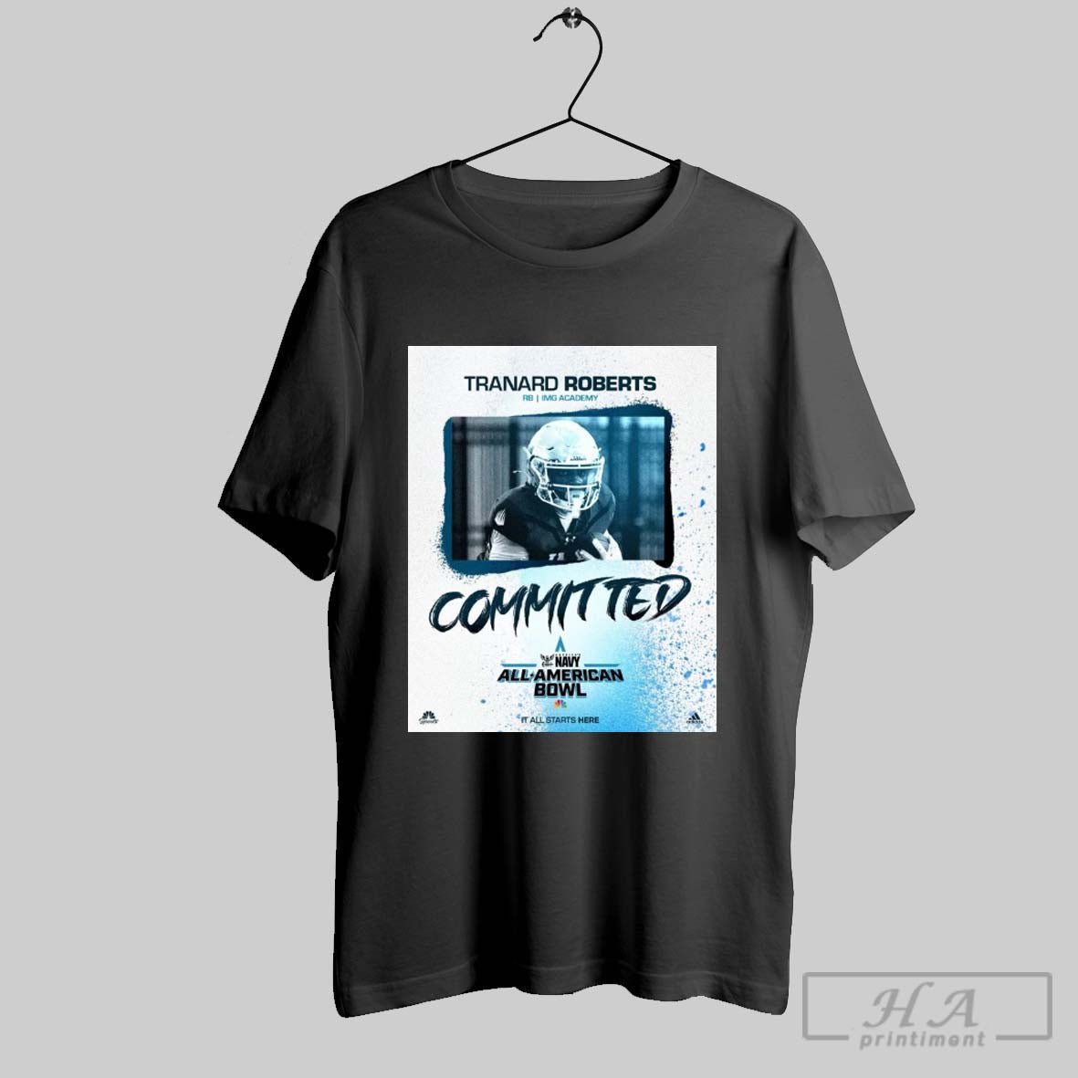 Tranard Roberts Rb Img Academy Committed Navy All American Bowl 2025 Poster T Shirt