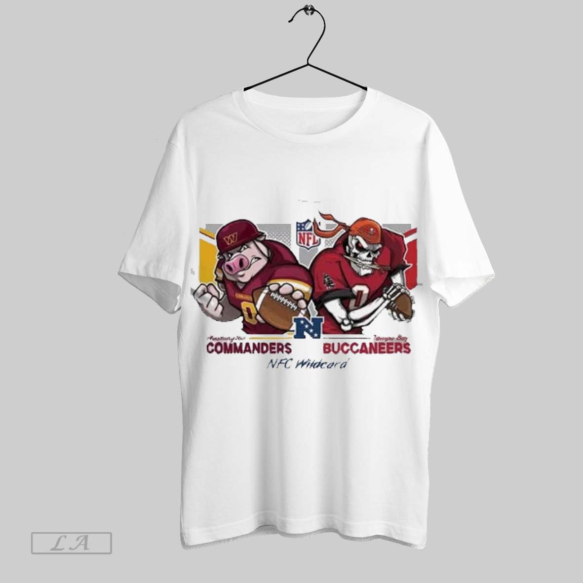 Washington Commanders Vs Tampa Bay Buccaneers Mascot Nfl Nfc Wild Card Playoffs Matchup On January 12 2025 T Shirt